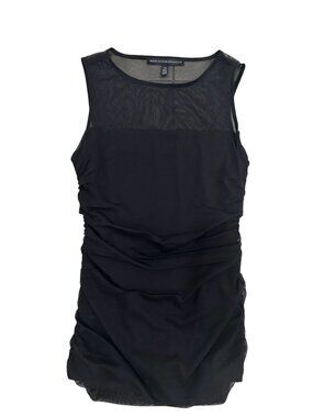 WHITE HOUSE BLACK MARKET WHBM Black Sheer Ruched Tank Top Size XS